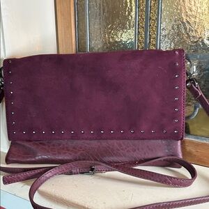 Sole Society Burgundy Studded Crossbody Bag